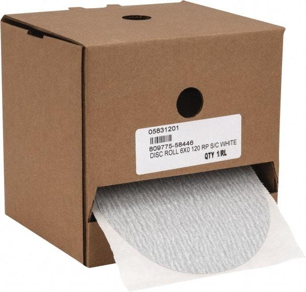 Made in USA - 6" Diam, 120 Grit Silicon Carbide Adhesive PSA Disc - Fine Grade, B Weighted Paper Backing, For Low Speed Dual-Action Sanders, Random Orbital Sanders - Apex Tool & Supply