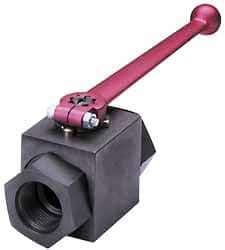 HYDAC - 1/2" Pipe, Carbon Steel Standard Ball Valve - 1 Piece, SAE x SAE Ends, Lever Handle, 5,800 WOG - Apex Tool & Supply