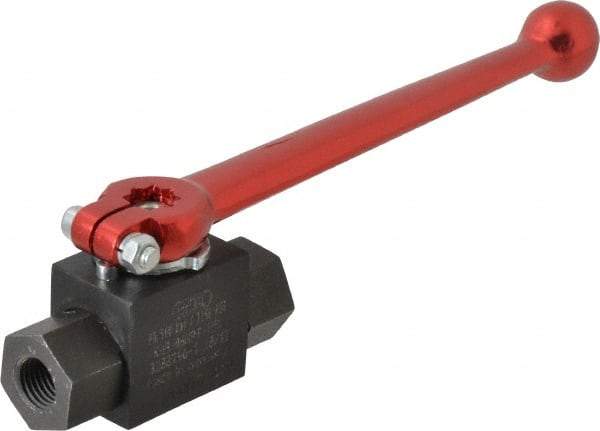HYDAC - 1/4" Pipe, Carbon Steel Standard Ball Valve - 1 Piece, FNPT x FNPT Ends, Lever Handle, 7,250 WOG - Apex Tool & Supply