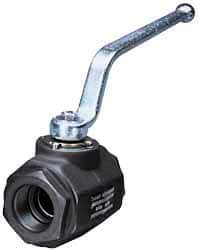 HYDAC - 3/8" Pipe, Carbon Steel Standard Ball Valve - 1 Piece, SAE x SAE Ends, Lever Handle, 7,250 WOG - Apex Tool & Supply