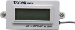 Taylor - -40 to 300°F Digital Panel Thermometer - LCD Display, 1.5 Volts - Apex Tool & Supply