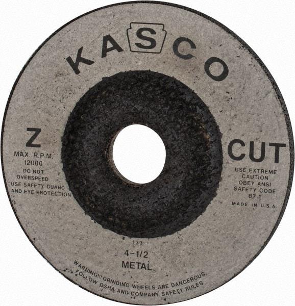Made in USA - 4-1/2" Wheel Diam, 1/4" Wheel Thickness, 7/8" Arbor Hole, Type 27 Depressed Center Wheel - Zirconia Alumina, 12,000 Max RPM, Compatible with Angle Grinder - Apex Tool & Supply