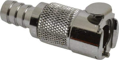 CPC Colder Products - 3/8" Inside Tube Diam, Brass, Quick Disconnect, Hose Barb Inline Coupling Body - 250 Max psi, -40 to 175°F, 1.87" OAL x 0.75" Overall Height, Chrome Plated - Apex Tool & Supply