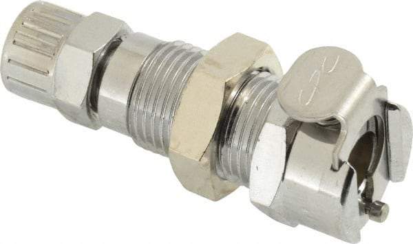 CPC Colder Products - 1/4" Outside Diam, Chrome Plated Brass Push-to-Connect Female Connector - 250 Max psi, Buna Nitrile O-Ring - Apex Tool & Supply