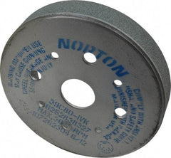 Norton - 6" Diam, 4" Hole Size, 1" Overall Thickness, 80 Grit, Type 2 Tool & Cutter Grinding Wheel - Medium Grade, Silicon Carbide, I Hardness, Vitrified Bond, 3,600 RPM - Apex Tool & Supply