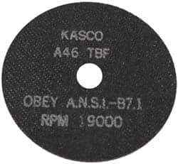 Made in USA - 7" 46 Grit Aluminum Oxide Cutoff Wheel - 1/16" Thick, 1-1/4" Arbor, 8,700 Max RPM, Use with Stationary Tools - Apex Tool & Supply