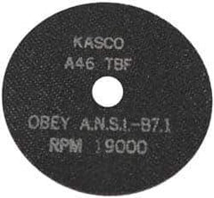 Made in USA - 7" 46 Grit Aluminum Oxide Cutoff Wheel - 1/16" Thick, 1-1/4" Arbor, 8,700 Max RPM, Use with Stationary Tools - Apex Tool & Supply
