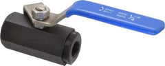 Midwest Control - 1/4" Pipe, Carbon Steel Standard Ball Valve - 1 Piece, Inline - One Way Flow, FNPT x FNPT Ends, Lever Handle, 1,000 WOG - Apex Tool & Supply