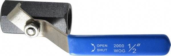 Midwest Control - 1/2" Pipe, Carbon Steel Standard Ball Valve - 1 Piece, Inline - One Way Flow, FNPT x FNPT Ends, Lever Handle, 1,000 WOG - Apex Tool & Supply