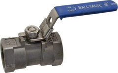 Value Collection - 3/4" Pipe, Standard Port, Stainless Steel Standard Ball Valve - 1 Piece, Inline - One Way Flow, FNPT x FNPT Ends, Lever Handle, 400 WOG - Apex Tool & Supply