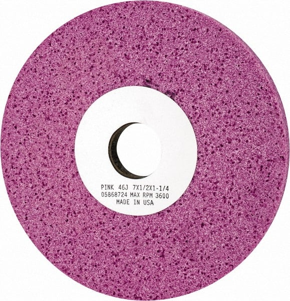 Grier Abrasives - 7" Diam x 1-1/4" Hole x 1/2" Thick, J Hardness, 46 Grit Surface Grinding Wheel - Apex Tool & Supply