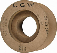 Camel Grinding Wheels - 6" Wide x 12" Diam, Type 7 Feed Regulating Wheel - 5" Hole Size, 80 Grit, Hardness R, 7-1/2" Diam x 1-1/2" Deep Recess, 7-1/2" Diam x 1-1/2" Deep Opposite Side Recess - Apex Tool & Supply