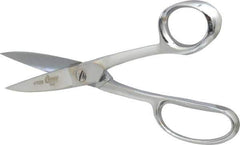 Clauss - 2-3/4" LOC, 8-1/4" OAL Chrome Plated High Leverage Shears - Ambidextrous, Straight Handle, For General Purpose Use - Apex Tool & Supply