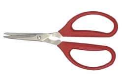 Clauss - 1-1/2" LOC, 6-1/4" OAL Stainless Steel Standard Shears - Ambidextrous, Plastic Straight Handle, For General Purpose Use - Apex Tool & Supply