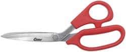 Clauss - 3-1/4" LOC, 8" OAL Stainless Steel Standard Shears - Ambidextrous, Plastic Offset Handle, For General Purpose Use - Apex Tool & Supply