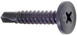 Buildex - #12, Pancake Head, Phillips Drive, 1" Length Under Head, #3 Point, Self Drilling Screw - Steel - Apex Tool & Supply