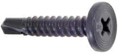 Buildex - #10, Pancake Head, Phillips Drive, 1" Length Under Head, #3 Point, Self Drilling Screw - Steel - Apex Tool & Supply