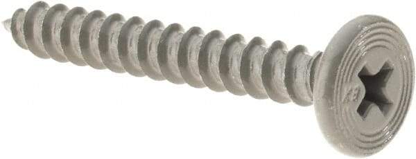 Buildex - #10 Pancake Head Phillips Sheet Metal Screw - Steel, 1" Length Under Head - Apex Tool & Supply