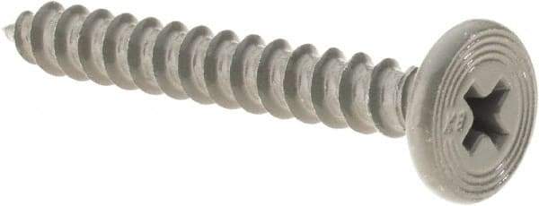 Buildex - #10 Pancake Head Phillips Sheet Metal Screw - Steel, 1-1/2" Length Under Head - Apex Tool & Supply