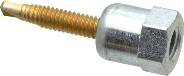 Buildex - 3/8" Zinc-Plated Steel Vertical (End Drilled) Mount Threaded Rod Anchor - 5/8" Diam x 1" Long, Swivel Head, 1,510 Lb Ultimate Pullout, For Use with Steel - Apex Tool & Supply