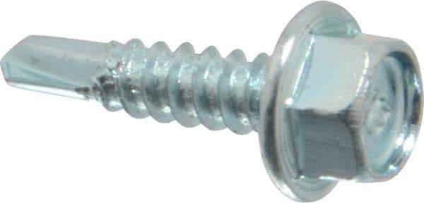 Buildex - #10, Hex Washer Head, Hex Drive, 3/4" Length Under Head, #3 Point, Self Drilling Screw - Steel - Apex Tool & Supply