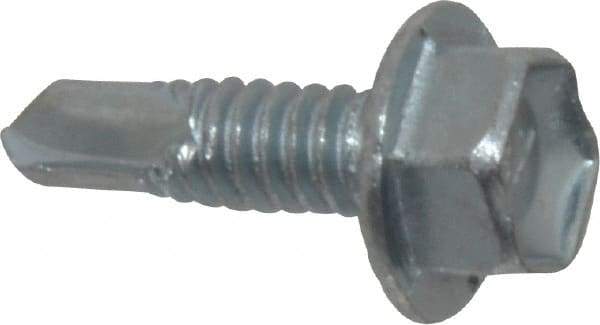 Buildex - #10, Hex Washer Head, Hex Drive, 5/8" Length Under Head, #2 Point, Self Drilling Screw - Steel - Apex Tool & Supply