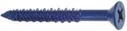 Made in USA - 1/4" Diam, 6" OAL, Phillips Drive, Concrete Screw & Masonry Fastener - Steel, Blue Climaseal Finish, Includes Drill Bit - Apex Tool & Supply