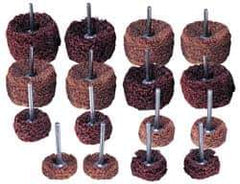 Superior Abrasives - 1 & (2) 1-1/2" Diam Scrubber Buffing Wheel Set - Shank Included - Apex Tool & Supply