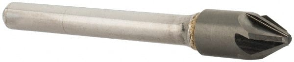SGS - 3/8" Head Diam, 1/4" Shank Diam, 6 Flute 60° Solid Carbide Countersink - Apex Tool & Supply