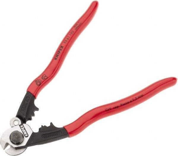 Knipex - 7-1/2" OAL, 1/4" Capacity, Cable Cutter - Ergo Dual Component Handle - Apex Tool & Supply