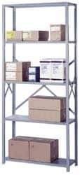 Lyon - 8 Shelf Add-On Open Steel Shelving - 900 Lb Capacity, 36" Wide x 84" High x 12" Deep, Gray - Apex Tool & Supply