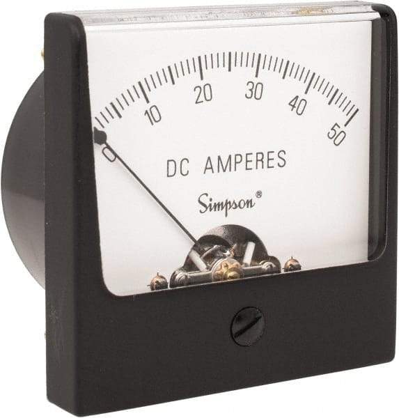 Simpson Electric - Analog, DC Ammeter, Panel Meter - 60 Hz, 0.001 Ohms at 60 Hz - Apex Tool & Supply