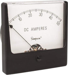 Simpson Electric - Analog, DC Ammeter, Panel Meter - 60 Hz, 0.001 Ohms at 60 Hz - Apex Tool & Supply