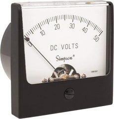 Simpson Electric - Analog, DC Voltmeter, Panel Meter - 60 Hz, 1000 Ohms at 60 Hz, 50 VDC - Apex Tool & Supply
