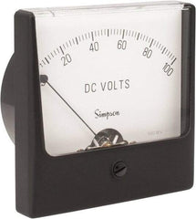 Simpson Electric - Analog, DC Voltmeter, Panel Meter - 60 Hz, 1000 Ohms at 60 Hz, 100 VDC - Apex Tool & Supply