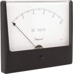Simpson Electric - Analog, DC Voltmeter, Panel Meter - 60 Hz, 1000 Ohms at 60 Hz, 10 VDC - Apex Tool & Supply