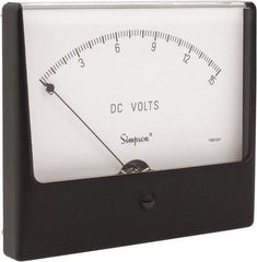 Simpson Electric - Analog, DC Voltmeter, Panel Meter - 60 Hz, 1000 Ohms at 60 Hz, 15 VDC - Apex Tool & Supply