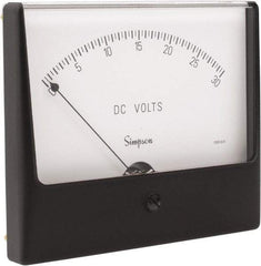 Simpson Electric - Analog, DC Voltmeter, Panel Meter - 60 Hz, 1000 Ohms at 60 Hz, 30 VDC - Apex Tool & Supply