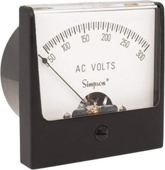 Simpson Electric - Analog, AC Voltmeter, Panel Meter - 60 Hz, 50000 Ohms at 60 Hz, 300 VAC - Apex Tool & Supply