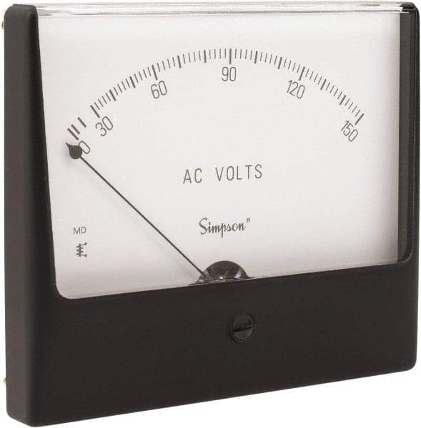 Simpson Electric - Analog, AC Voltmeter, Panel Meter - 60 Hz, 25000 Ohms at 60 Hz, 150 VAC - Apex Tool & Supply