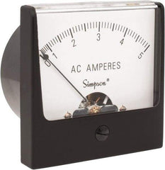 Simpson Electric - Analog, AC Ammeter, Panel Meter - 60 Hz, 0.008 Ohms at 60 Hz - Apex Tool & Supply