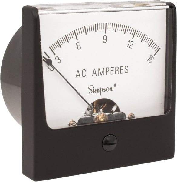 Simpson Electric - Analog, AC Ammeter, Panel Meter - 60 Hz, 0.0025 Ohms at 60 Hz - Apex Tool & Supply