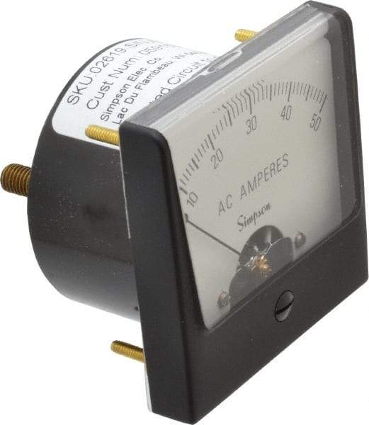 Simpson Electric - Analog, AC Ammeter, Panel Meter - 60 Hz, 0.001 Ohms at 60 Hz - Apex Tool & Supply