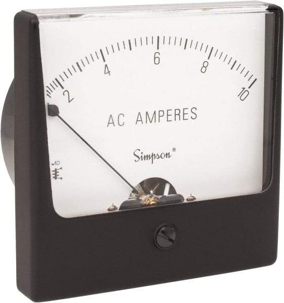 Simpson Electric - Analog, AC Ammeter, Panel Meter - 60 Hz, 0.004 Ohms at 60 Hz - Apex Tool & Supply