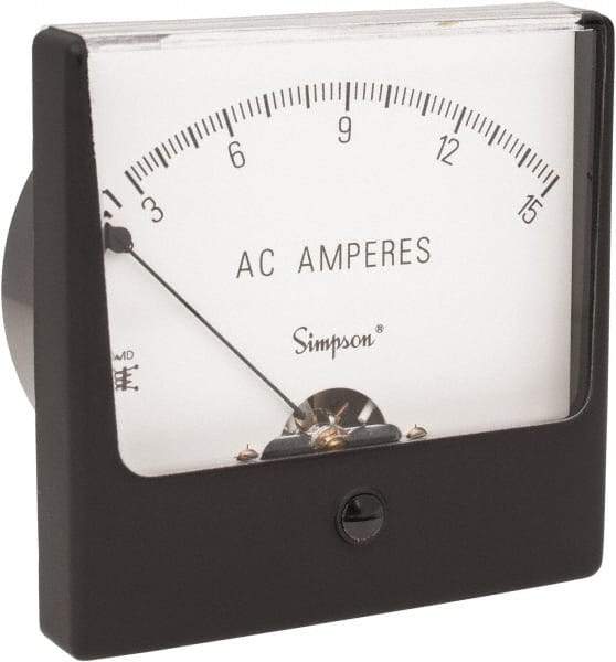 Simpson Electric - Analog, AC Ammeter, Panel Meter - 60 Hz, 0.0025 Ohms at 60 Hz - Apex Tool & Supply