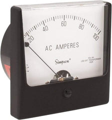 Simpson Electric - Analog, AC Ammeter, Panel Meter - 60 Hz, 0.008 Ohms at 60 Hz - Apex Tool & Supply