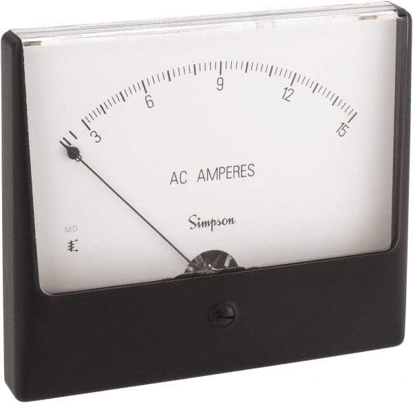 Simpson Electric - Analog, AC Ammeter, Panel Meter - 60 Hz, 0.0025 Ohms at 60 Hz - Apex Tool & Supply