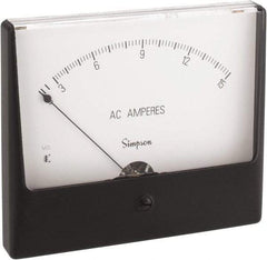 Simpson Electric - Analog, AC Ammeter, Panel Meter - 60 Hz, 0.0025 Ohms at 60 Hz - Apex Tool & Supply