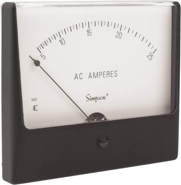 Simpson Electric - Analog, AC Ammeter, Panel Meter - 60 Hz, 0.002 Ohms at 60 Hz - Apex Tool & Supply