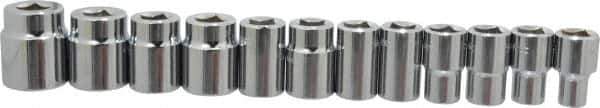 Blackhawk by Proto - 11 Piece 1/2" Drive Socket Set - 6 Points, 3/8" to 1" Range, Inch Measurement Standard - Apex Tool & Supply